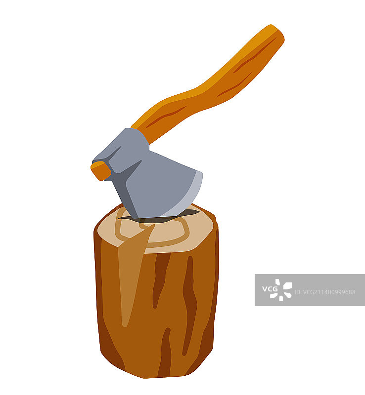 用斧头砍伐木头图片素材