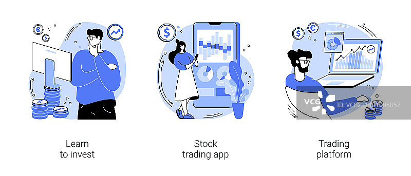 股票交易隔离卡通图片素材