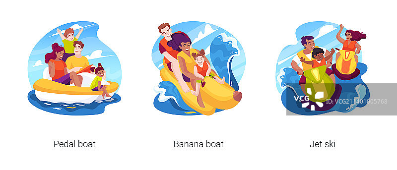 海边活动隔离卡通图片素材