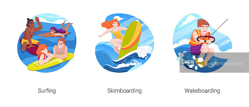 极限水上运动隔离卡通图片素材