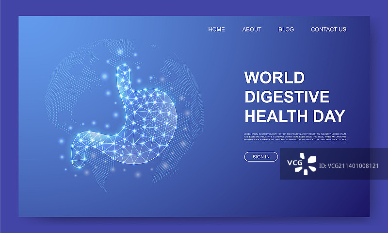 3D低多边形胃部消化系统网站模板图片素材