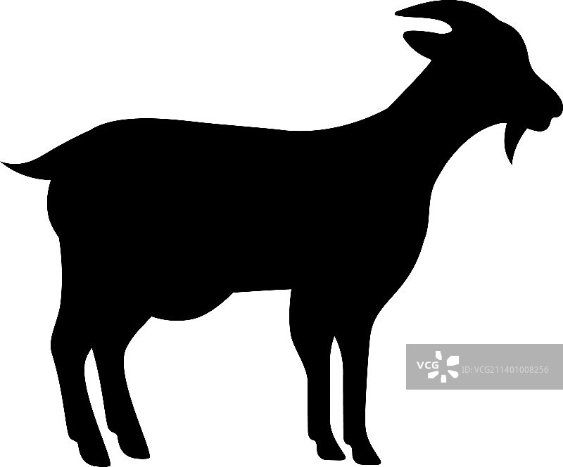山羊黑色剪影山羊符号农场动物图片素材