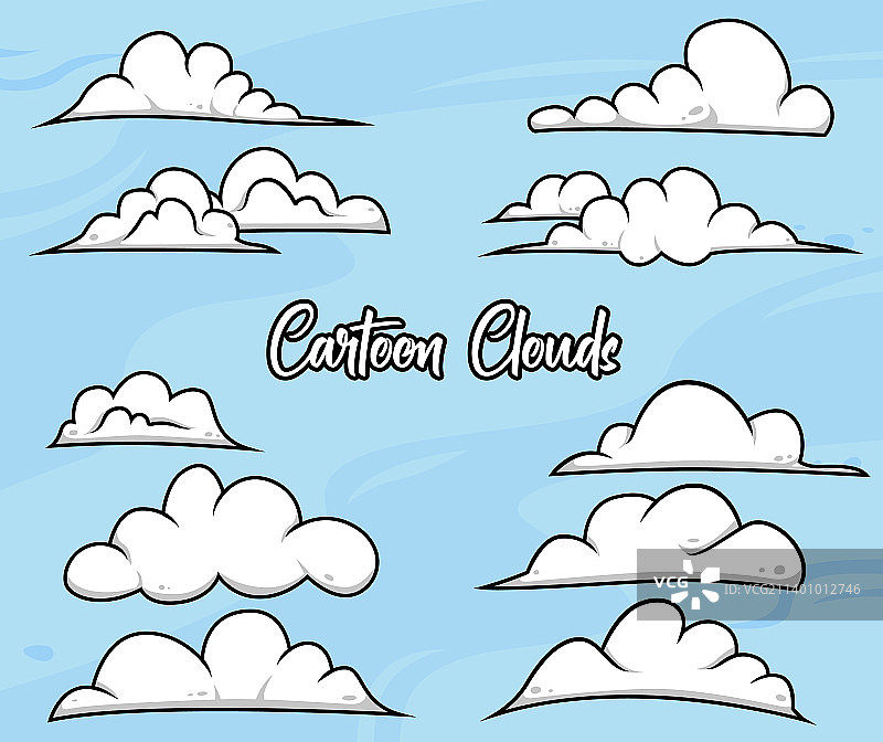 白色卡通云朵合集图片素材