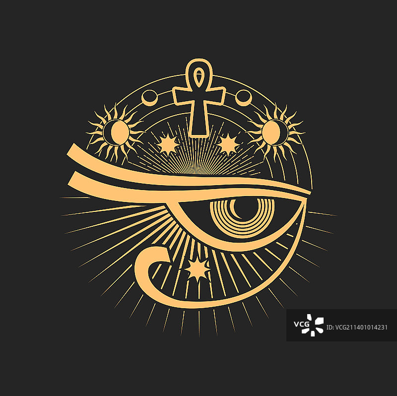 炼金术符号与全视女巫之眼图片素材