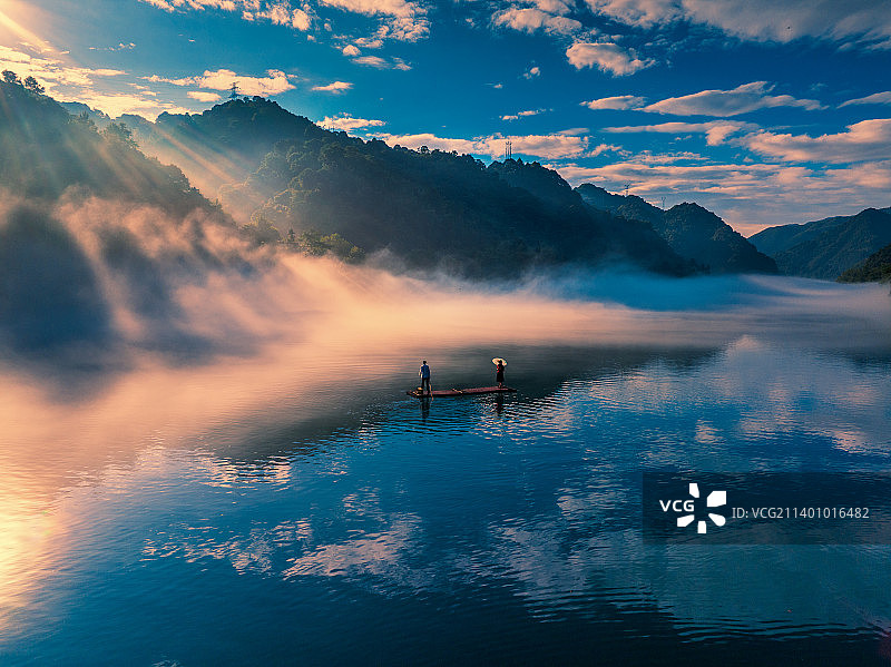 湖南郴州市小东江云雾风光图片素材