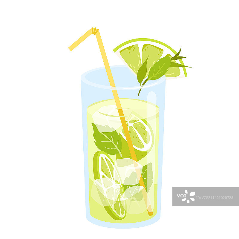 夏季莫吉托鸡尾酒饮品图片素材