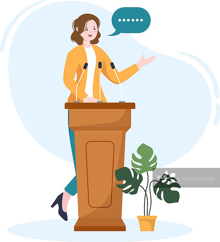 手绘卡通政治人物与选举元素图片素材