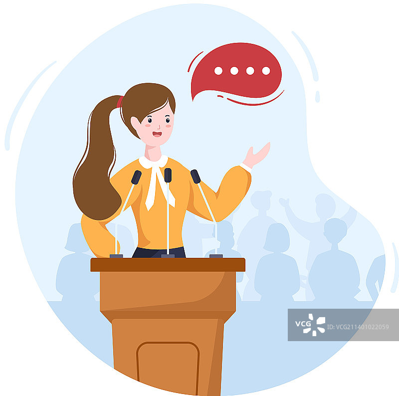 手绘卡通政治人物与选举元素图片素材