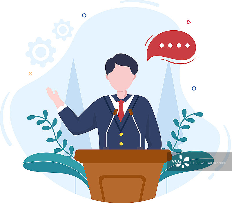 手绘卡通政治人物与选举元素图片素材