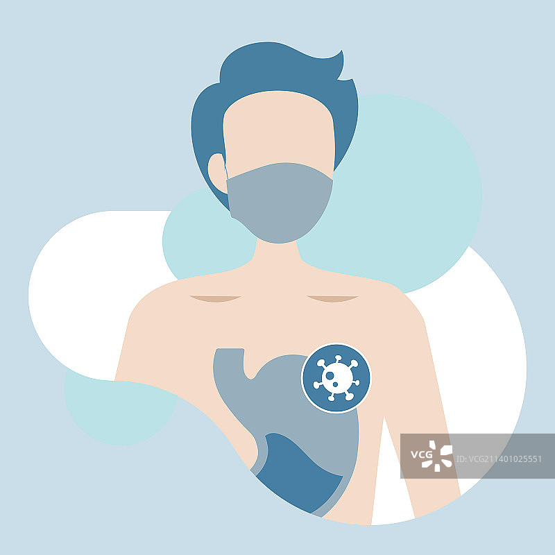 男人展示病毒症状图片素材