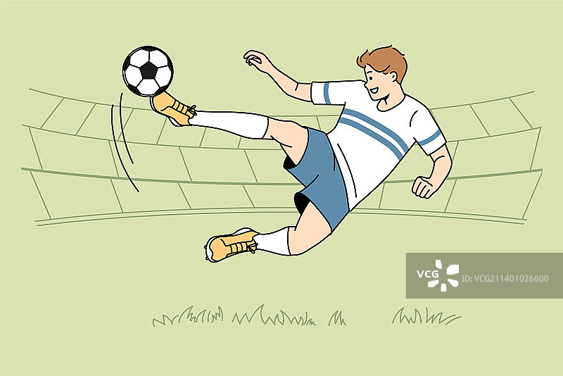 足球运动员在球场上踢球图片素材