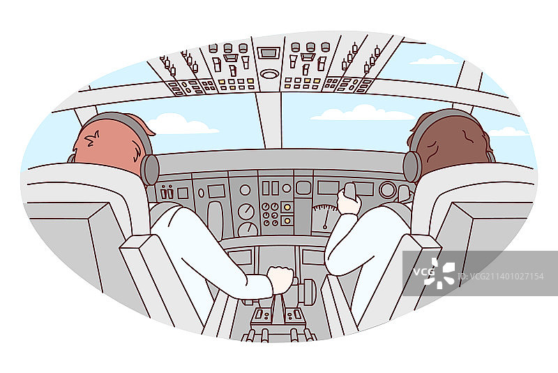 飞机驾驶舱内的飞行员图片素材