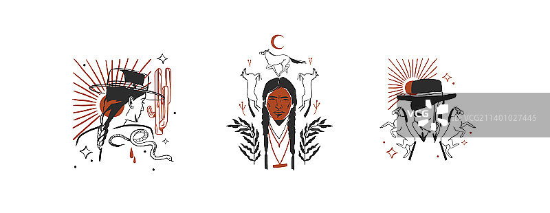 手绘抽象图形剪贴画图片素材