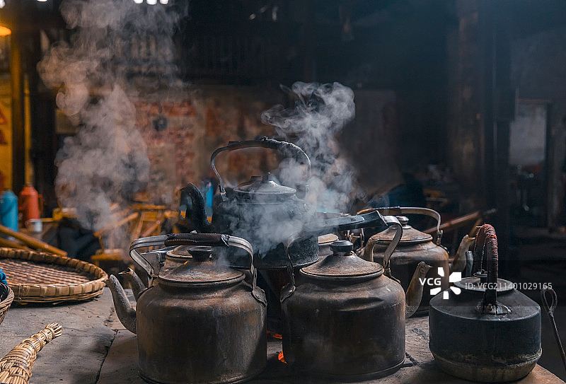 四川省成都市双流区彭镇百年老茶馆室内场景布局图片素材