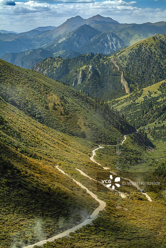 山谷的高角度视图图片素材