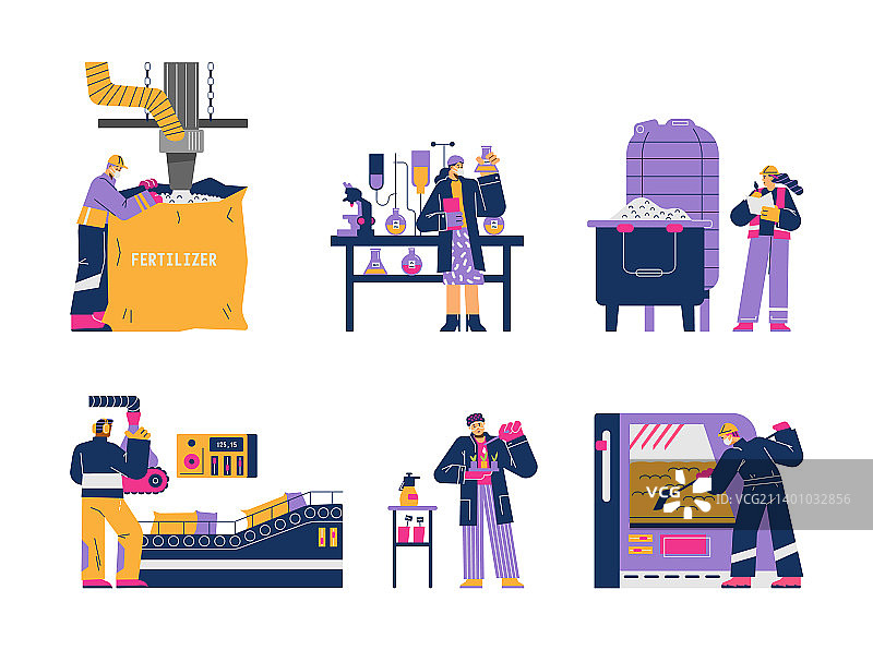 农业肥料生产扁平化设计图片素材