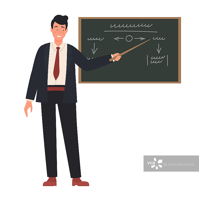 学校教授在黑板上授课图片素材