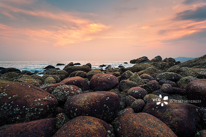 海陵岛地拿湾海边黄昏景观图片素材