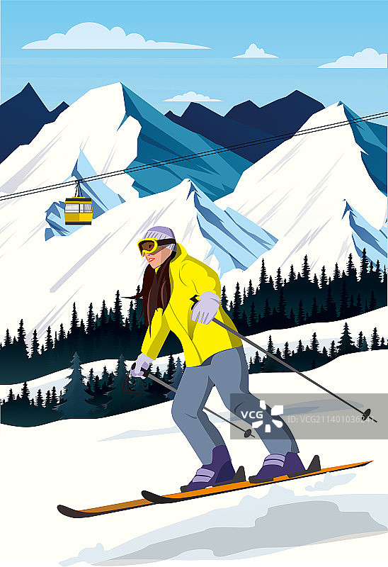 高山滑雪图片素材