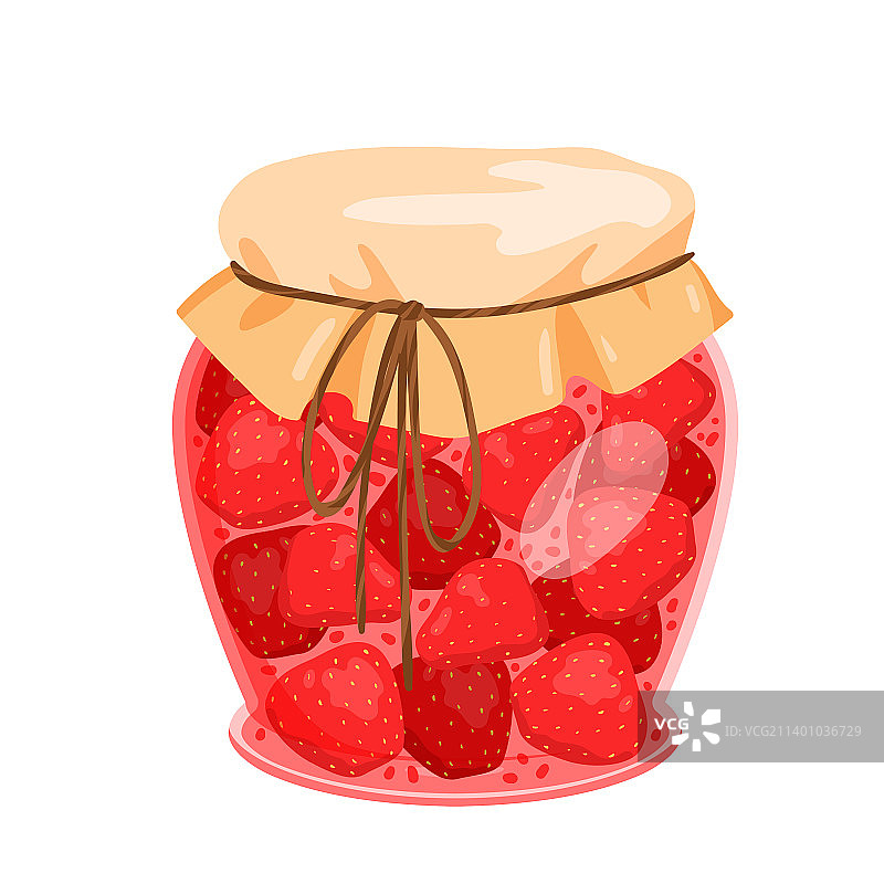 草莓酱罐子图片素材