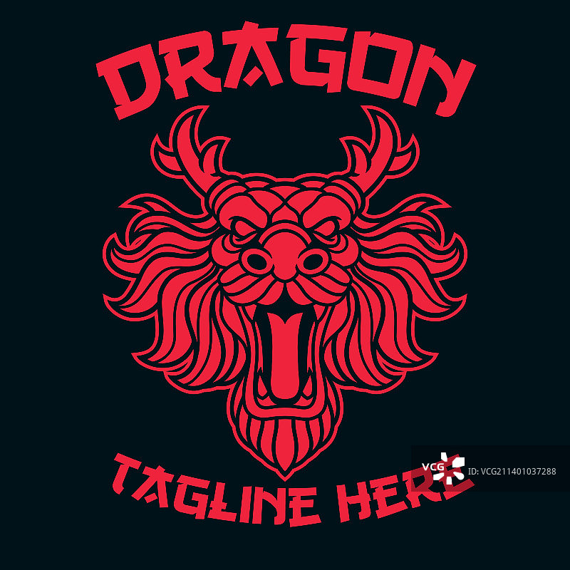 亚洲红龙头标志图片素材