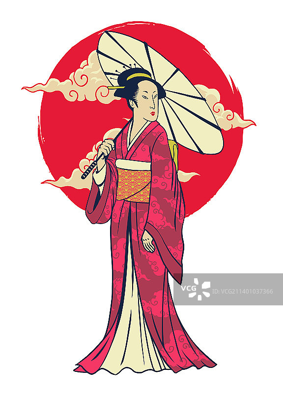 传统日本艺伎设计图片素材