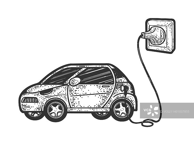 电动汽车充电草图图片素材