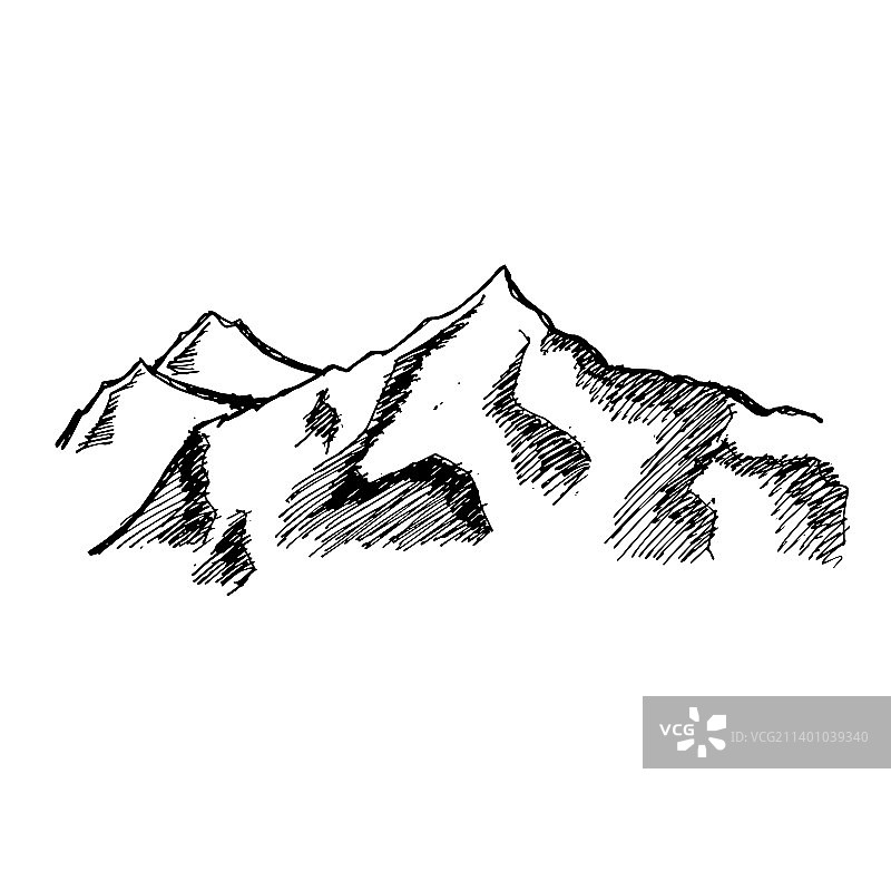 山丘素描设计图片素材