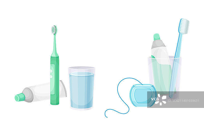 口腔护理与牙线牙齿卫生图片素材