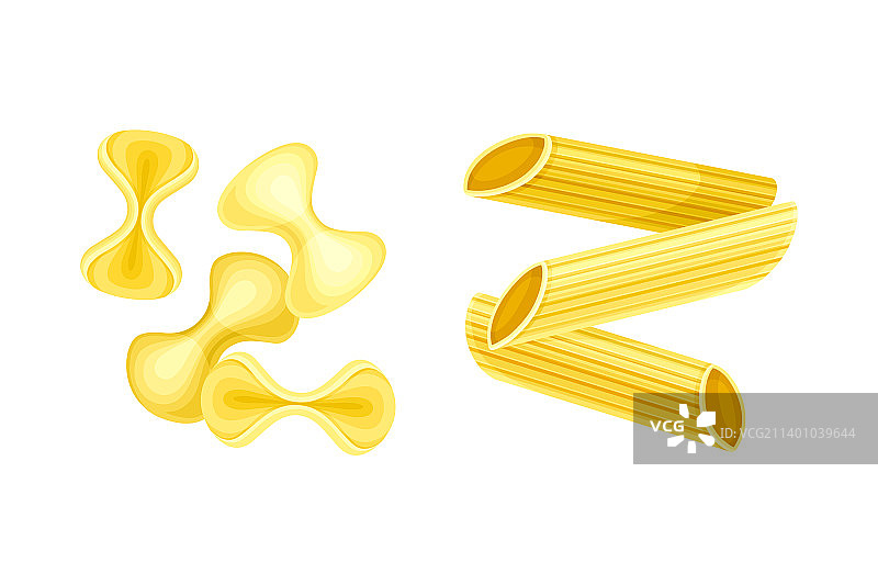 小麦粉制成的法夫饼和通心粉图片素材