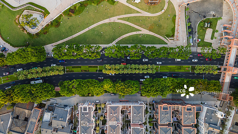 航拍福州闽江江景中洲岛烟台山江心公园图片素材