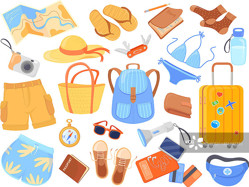 旅行用品与旅行生活方式配件图片素材