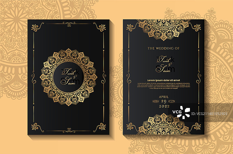 婚礼邀请卡设计图片素材