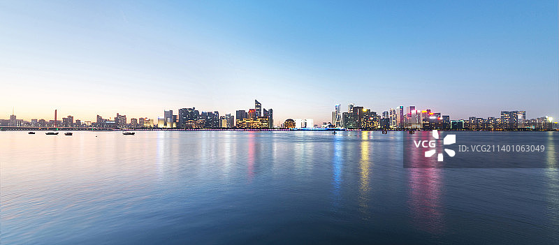 杭州钱江新城城市天际线图片素材