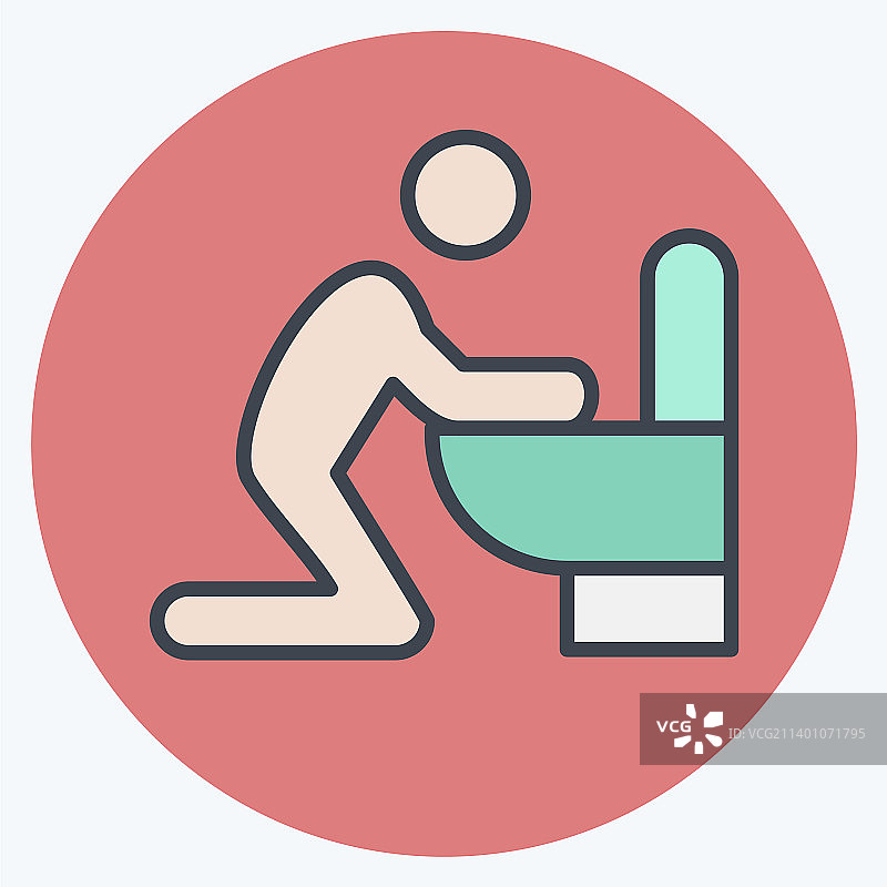 呕吐图标，适用于流感符号颜色图片素材