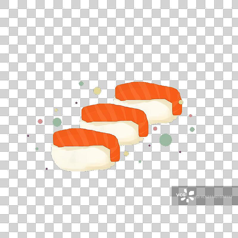 三文鱼日式寿司美食插画透明底元素图片素材