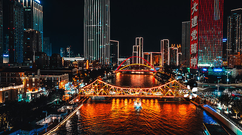 航拍天津海河图片素材