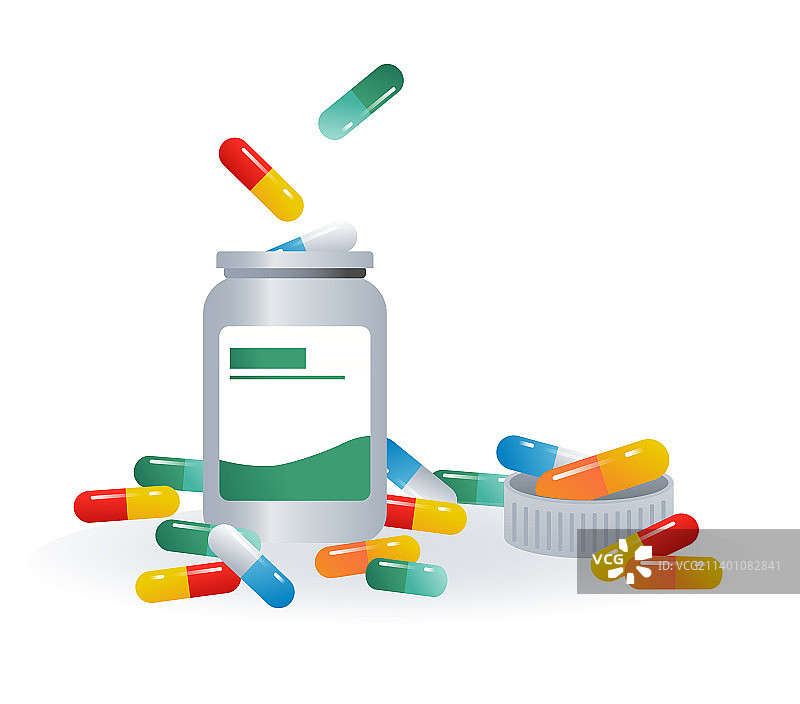 医疗药品矢量渐变插画图片素材