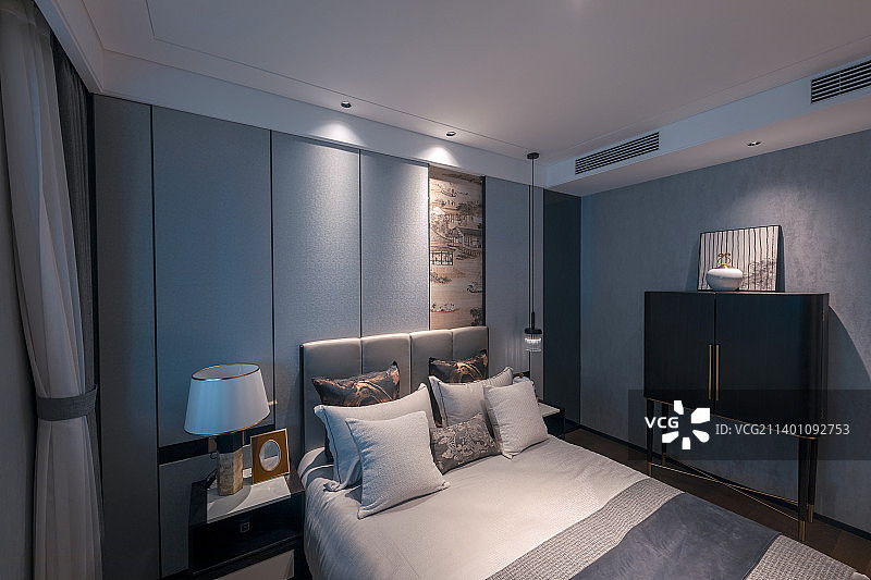 庭院式复式楼家装北欧风格客厅卧室餐厅布局图片素材