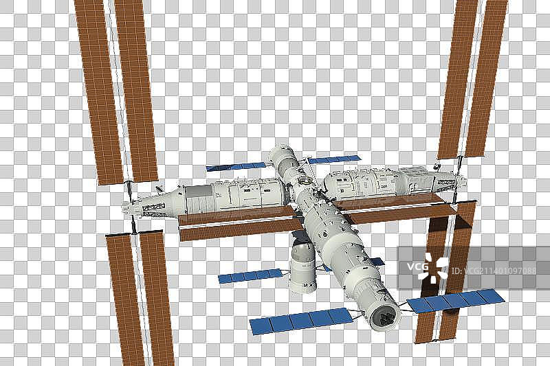 梦天试验舱与问天试验舱组成中国空间站图片素材