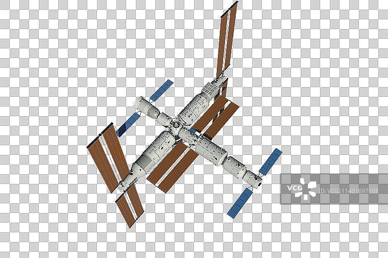 梦天试验舱与问天试验舱组成中国空间站图片素材