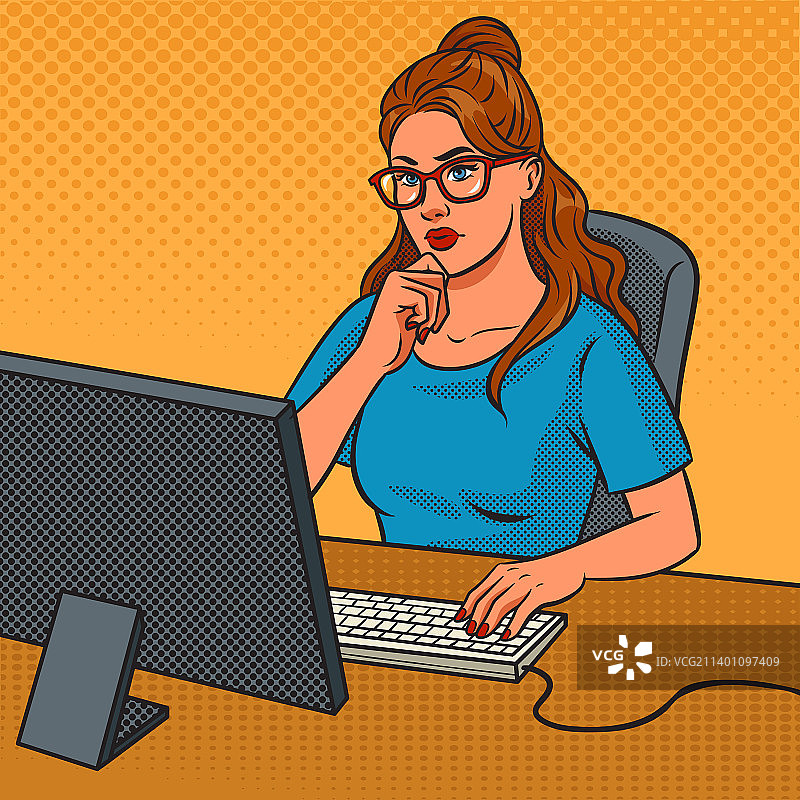 工作中的软件开发人员波普艺术图片素材