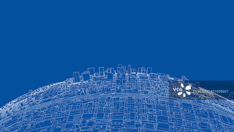 3D城市球体渲染图片素材