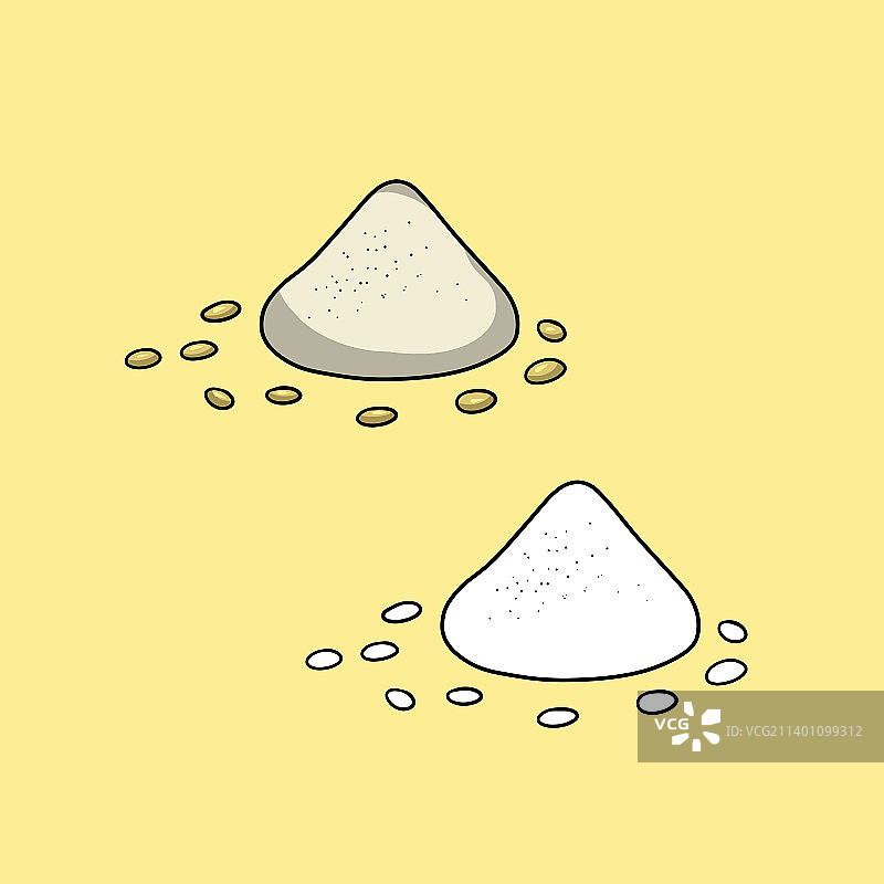 一套图片：一把面粉和谷物图片素材