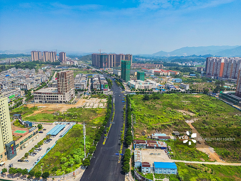 航拍广西贺州城市建筑图片素材
