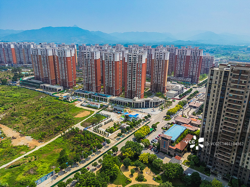 航拍广西贺州城市建筑图片素材