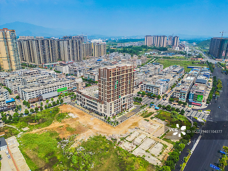 航拍广西贺州城市建筑图片素材