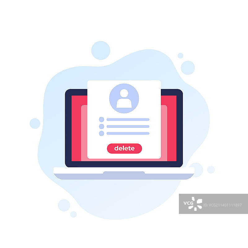删除个人资料擦除帐户图标图片素材