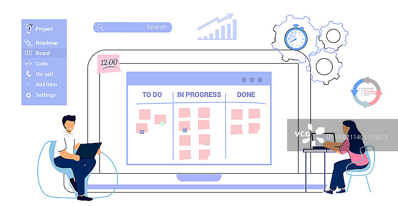Scrum任务看板敏捷组织分析流程图片素材
