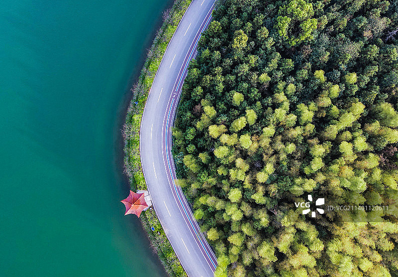 咸宁市嘉鱼县官桥村田野绿道图片素材